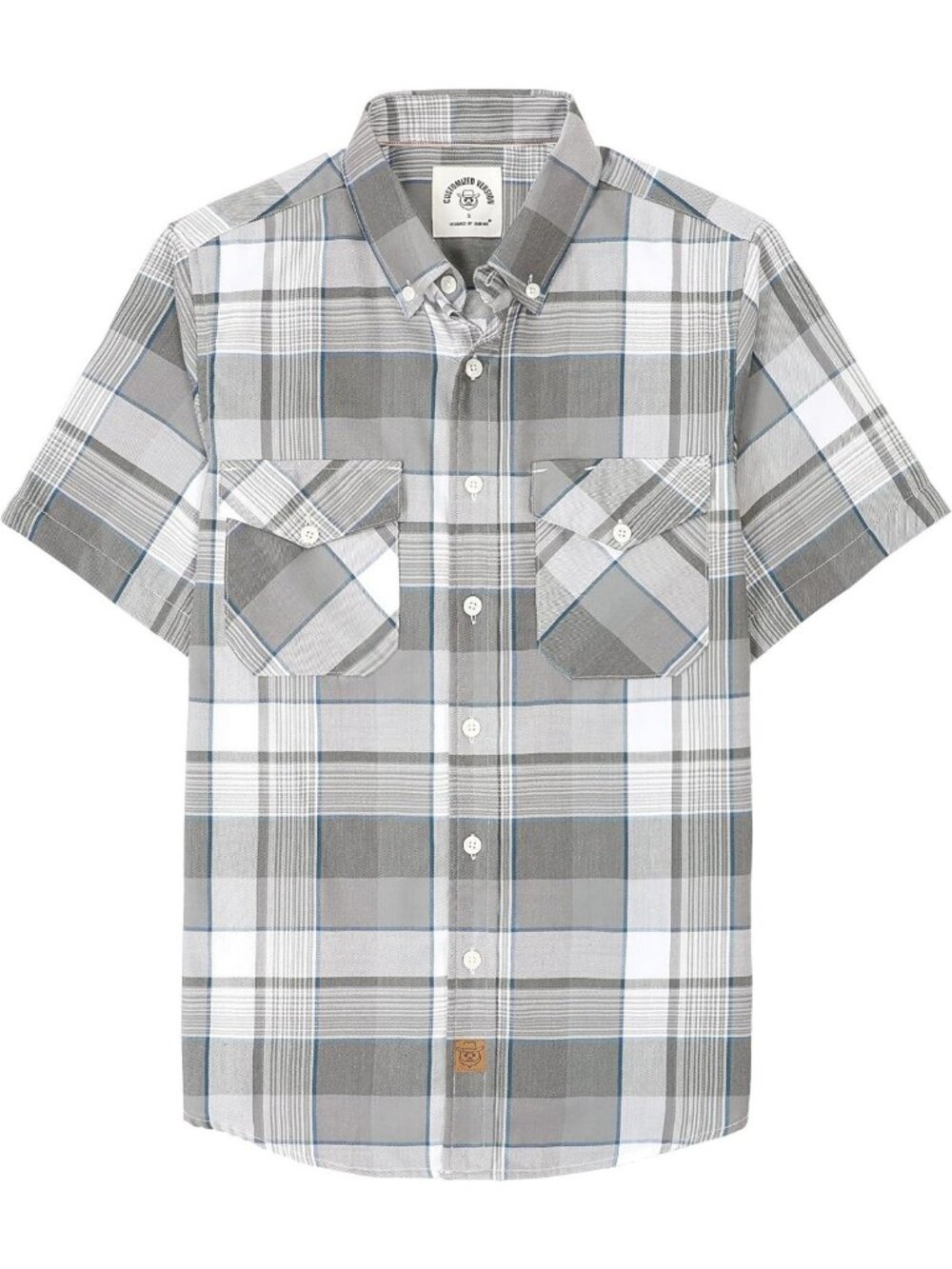 Men's Short Sleeve Button Down Shirt - Soft Vintage Casual with Two Pockets